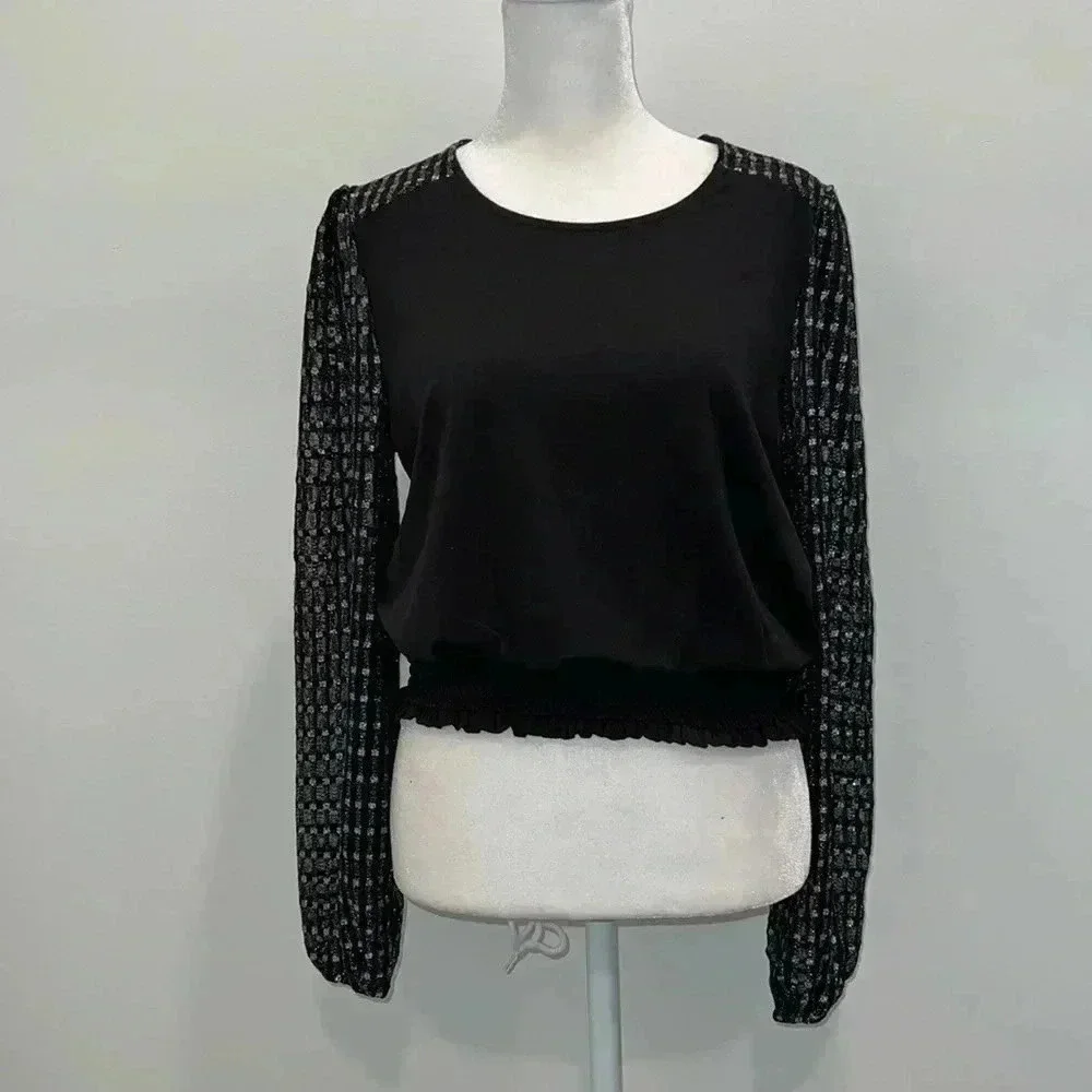 Michael Kors, Sheer Sleeve Round Neck Blouse​​